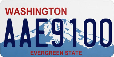 WA license plate AAE9100