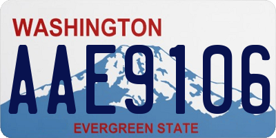 WA license plate AAE9106