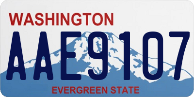 WA license plate AAE9107
