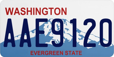 WA license plate AAE9120