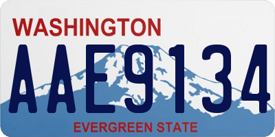 WA license plate AAE9134
