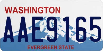 WA license plate AAE9165