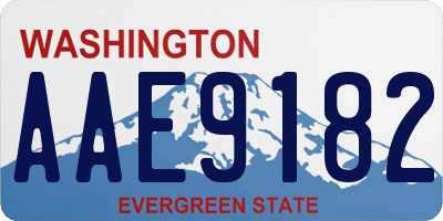 WA license plate AAE9182