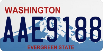 WA license plate AAE9188