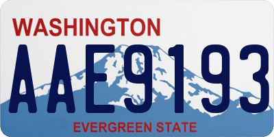 WA license plate AAE9193