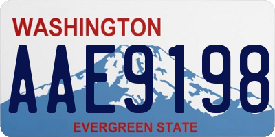 WA license plate AAE9198