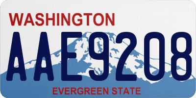 WA license plate AAE9208