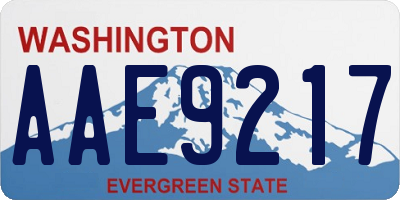 WA license plate AAE9217