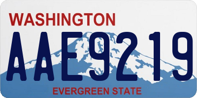 WA license plate AAE9219