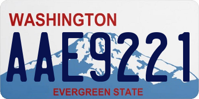 WA license plate AAE9221