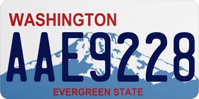 WA license plate AAE9228