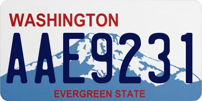 WA license plate AAE9231