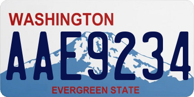 WA license plate AAE9234