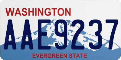WA license plate AAE9237