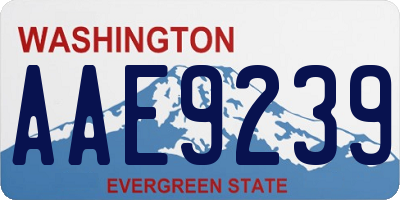 WA license plate AAE9239