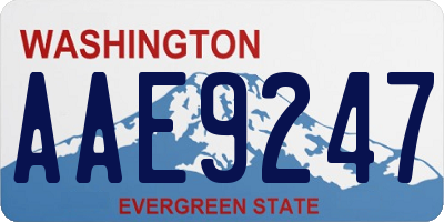 WA license plate AAE9247