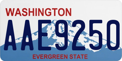 WA license plate AAE9250