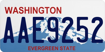 WA license plate AAE9252