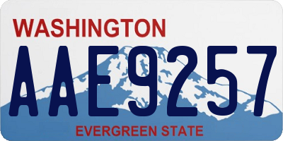 WA license plate AAE9257