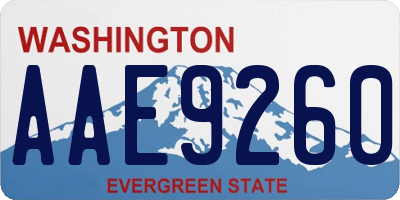 WA license plate AAE9260