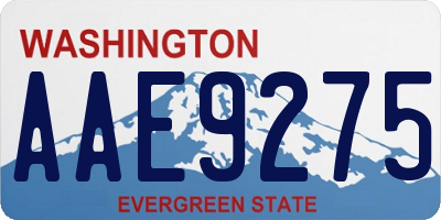 WA license plate AAE9275