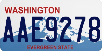 WA license plate AAE9278