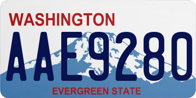 WA license plate AAE9280