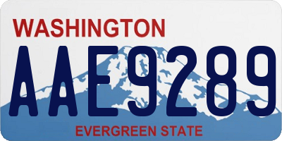 WA license plate AAE9289