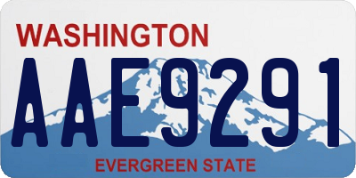 WA license plate AAE9291