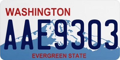 WA license plate AAE9303