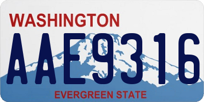 WA license plate AAE9316