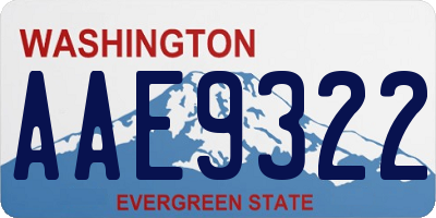 WA license plate AAE9322