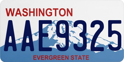 WA license plate AAE9325