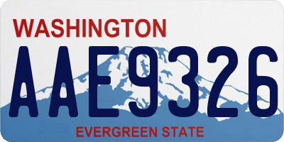 WA license plate AAE9326