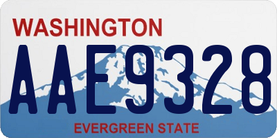WA license plate AAE9328