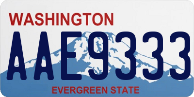 WA license plate AAE9333