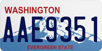 WA license plate AAE9351