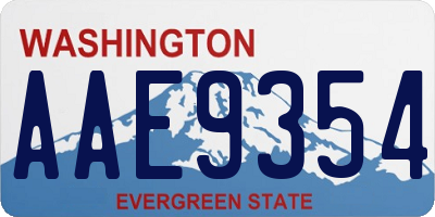 WA license plate AAE9354