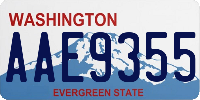 WA license plate AAE9355