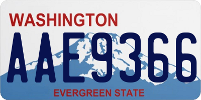 WA license plate AAE9366