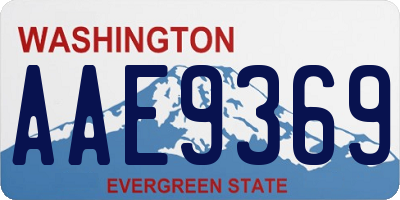 WA license plate AAE9369