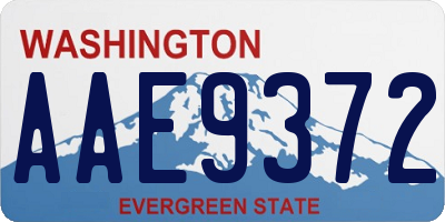 WA license plate AAE9372