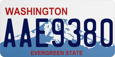 WA license plate AAE9380