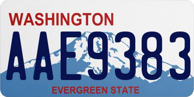 WA license plate AAE9383