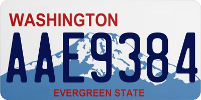 WA license plate AAE9384