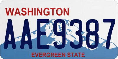 WA license plate AAE9387