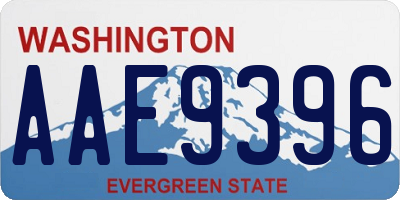 WA license plate AAE9396