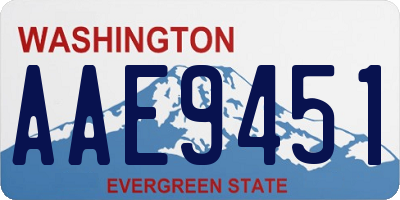 WA license plate AAE9451