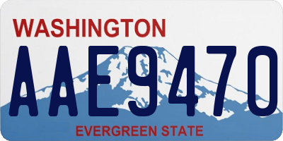 WA license plate AAE9470