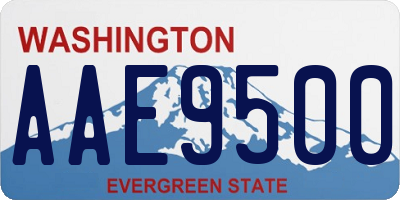 WA license plate AAE9500